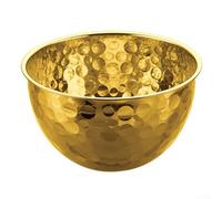 Stainless Steel Hammer Textured Salad Bowl, 20-28cm Round Mixing, and Serving Bowl, for Home Kitchen Vegetable Washing, and Egg Whisking(Golden 18CM)