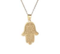 Stainless Steel Hamsa Hand of Pendant Necklace Jerusalem Star of David Stainless Steel Jewelry Women's Jewish Necklace