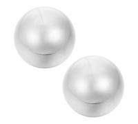 Stainless Steel Hand Massage Balls 2pcs for Palms and Forearms | Polished Smooth Finish, Lightweight round Design, Desk or Home Use, Silver Pair for Rehab and Flexibility