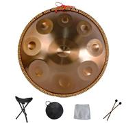 Stainless Steel Hand Pan Drums, 22 Inches Handpan Drum Sets, 432Hz/440Hz D Minor 9/10/12/14 Notes Steel Hand Pan Percussion Instruments, For Music Education Family Reunion(B,9 notes(440HZ))