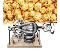Stainless Steel Hand Popcorn Machine, Open Fire Heating Popcorn Maker, Chinese Vintage Traditional Grain Amplifier for Family Gathering Party