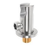 Stainless Steel Hand Shower Cradle Mount, 1/2 Npt Female Inlet | G1/2 Outlet, Universal Fit, Slip Resistant Support, Space Saving Wall Bracket in Silver