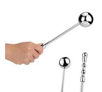 Stainless Steel Handheld Anal Massage Wand 5.5in x 1.4in Medium Size for Men Women Couples Dual Ball Tips Cool to Touch Temperature Play G-Spot Prostate Stimulation