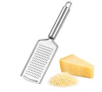 Stainless Steel Handheld Grater, Fine Cheese Grater for Parmesan, Lemon Zest, Garlic, Ginger, Nutmeg & Chocolate, Kitchen Food Grater with Ergonomic Handle, Dishwasher Safe - ANGIX