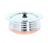 Stainless Steel Handi Copper Bottom Urli Pot with Lid Kitchen Cooking Serving Tope Bowl Urli Vessel Tableware for Indian Curry Biryani Rice Authentic Dishes (No 0 (Length: 16.5cm))