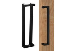 Stainless Steel Handle | 60cm Double Curved Door Pull | Square Tube Lever Lift Bar | Rustproof Entry Handl with Anti-Fingerprint Finish - Ideal for Front Doors, Gates, Kitchens, Offices, Hotels