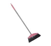 Stainless Steel Handle, Cleaning Broom Floor Sweeper Long Handle | Thicker Bristles, Flat Beveled Side, Portable Hanging Storage, for Hard Floors, Cement, Shops