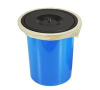 Stainless steel handle cover for the kitchen, blue built-in waste bin for the worktop, concealed built-in waste bin for cabinets, modern round plastic waste bin, black, 8 l