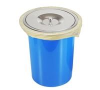 Stainless steel handle cover for the kitchen, blue built-in waste bin for the worktop, concealed waste bin for kitchen cabinets, modern round plastic waste bin, silver-colored, 8 l