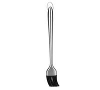 Stainless Steel Handle Silicone Head Basting Brush Flexible Replaceable Brush Head for Even Brushing Oil or Sauce for BBQ Roasting Grilling Food Durable Elegant Easy to Use Long (Straight handle 30cm)
