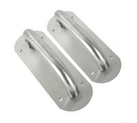 Stainless Steel Handles for Barn & Fire Applications, 2 Pack with Easy Installation Options (Oval)
