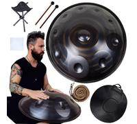 Stainless Steel Handpan Drum, Professional Instrument In D Minor, 432Hz/440Hz Hand Pan Drum Harmonic Percussion With Ethereal Sound Great For Sound Healing Meditation And Relaxation(B,12Notes(440Hz))