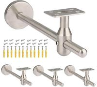 Stainless Steel Handrail Bracket Adjustable for Stairways, 6PCS | Adjustable Stainless Steel Handrail Brackets for Stair Support, 6PCS - Securely Mount Handrails for Home or Office Stairs