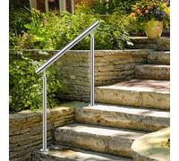 Stainless Steel Handrail Fits 1 2 3 4 Steps, Outdoor Rail Stair Railing Banister Safety Grab Rail Adjustable Floor Mount Railing for Stairs, Garden, House Entrance, Terrace (Color