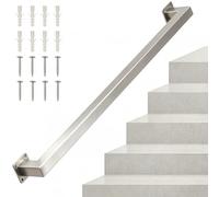 Stainless Steel Handrail for Stairs - 1m 150cm 2m 210cm 3m 6m Staircase Banister Railing External Outside Wall Mount Safety Hand Rails Support Rod with Brackets Kit(16ft/480cm)