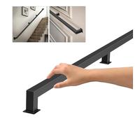 Stainless Steel Handrail for Stairs 3.31FT to 12FT Antislip Metal Railing WallMounted Indoor/Outdoor Support Bar Durable Stair Safety Rail