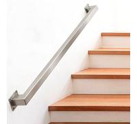 Stainless Steel Handrail Square Tube 200kg Load Capacity Wall Mount Safety Support for Disabled Elderly Kids Non-Slip Stair Railing Bathroom Grab Bar(15ft/450cm)