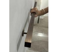 Stainless Steel Handrails for Outdoor Steps Wall Mount, 12 11 10 9 8 7 6 5 4 3 2 1 M Industrial Square Banister Railing/Hand Rails for Front Door/Garage,Bronze,18ft/548cm
