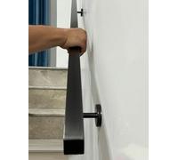 Stainless Steel Handrails for Outdoor Steps Wall Mount, 12 11 10 9 8 7 6 5 4 3 2 1 M Industrial Square Banister Railing/Hand Rails for Front Door/Garage,Black,12ft/365cm