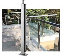 Stainless Steel Handrails with Glass Panels - Balustrade Posts for Indoor Stairs, Pool Fences, Hallways, and Garden Steps (95cm Height)
