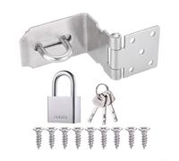 Stainless Steel Hasp and Staple Set for Door Latch on Shed Gate Cabinet Trunk with Anti Rust Treatment