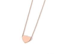 Stainless Steel Heart Pendant Necklace, Silver Rose Gold Black, 15mm Heart Charm, 40cm Chain with 5cm Extender, Adjustable Length(10pcs), 40cm+5cm extender (15.75in+2in), Stainless Steel, Crystal