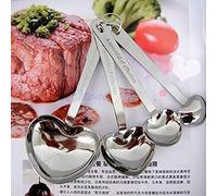 Stainless Steel Heart Shaped Measuring Spoon Milk Powder Scoop Baking Spoons Tool for Home Kitchen Bakery Bread Cake Measuring Spoon Sets Stainless Steel