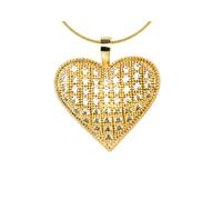 Stainless steel heart-shaped women's necklace, with the magnificent brilliance of zirconia stones, the elegant reflection of yellow, is the shining symbol of infinite love and affection.