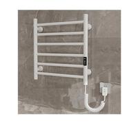 Stainless Steel Heated Towel Rack with Temperature Control Timer - Wall-Mounted Electric Towel Warmer for Bathroom - White Drying Rack for Cozy Towels