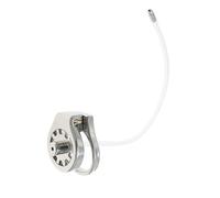 Stainless Steel Heavy Duty Flat Chastity Lock with Extra Long Catheter Hollow Silicone Catheter Thickened Chastity Device Penis Lock for Beginner Prevent Erection Invisible Lock and Key