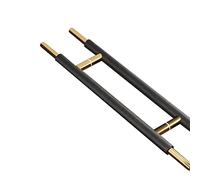Stainless Steel Heavy Duty Push Pull Bar Handle for Glass Wood Doors 31.5in Black Commercial Barn Door Handle for Hotels Offices Double Sided Mounting
