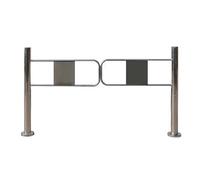 Stainless Steel Heavy Duty Safety Gate, One-Way Swing Door with Automatic Rebound, Commercial Supermarket Entrance Barrier (80×97 cm) - Durable Metal Construction