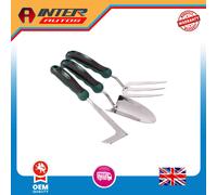 Stainless Steel Heavy Duty Soft Grip Fork, Trowel and Weeder Set (3 Piece) 27436