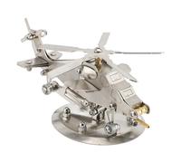Stainless Steel Helicopter Model, 3D Metal Helicopter with Rotating Propeller and Detachable Parts, for STEM Education, Office Desk Decoration, Study Room Ornament