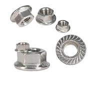 Stainless Steel Hex Flange Nuts, M3 M4 M5 M6 M8 M10 M12 M14 External Hex Metric Threaded Serrated Spinlock Fasten Kit Hexagon Nuts 304 Stainless Steel Flange Nut(M10 (3Pcs))
