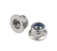 Stainless Steel Hex Nut, 1-5 pcs Hex Flange Nylon Insert Lock Nut M3-M12 A2 304 Stainless Steel Self-locking(M5 (5pcs))