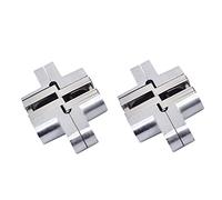 Stainless Steel Hidden Cross Hinge, 19 x 95mm Invisible Folding Door Concealed Cross Hinge, Cabinet Cupboard Wooden Door Hinge, 2 Pcs