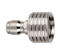 Stainless Steel High Pressure Washer Nozzle 1/4 for Quick Connect Silver | For hard to reach cleaning spaces for durable stainless steel build Simple install and remove For car patio and