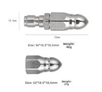 Stainless Steel High Pressure Washer Nozzle with 1 Front & 6 Rear Jets for Pipe Cleaning, 1/4" Quick Connect Compatible with Most Pressure Washers and Car(1/4（1,3）)