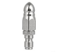 Stainless Steel High Pressure Washer Nozzle with 1 Front & 6 Rear Jets for Pipe Cleaning, 1/4" Quick Connect Compatible with Most Pressure Washers and Car(1/4（1,6）)