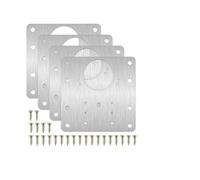 Stainless Steel Hinge Repair Plates, 2/4/10 pcs Cabinet Hinge Repair Plates Stainless Steel Silver 9X(4.7-9) cm with Screws(10pc Square)