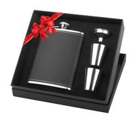Stainless Steel Hip Flask Gift Set, RISVOWO 8 oz/227 ml Capacity Flask with 2 x Shot Glasses and 1 x Funnel, for Carrying Alcohol, Hip Flask Small Set for Stylish Drinking on the Go