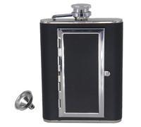 Stainless Steel Hip Flask, Leak-proof Hidden Flask with Cigarette Case