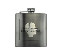 Stainless Steel Hip Flask - Liquid Sanity for Fatherhood, New Dad - Perfect Christmas and Birthday for Men and Fathers - Ideal Flask for Fathers Day
