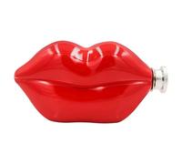 Stainless Steel Hip Flask with Engraved Lip Design Leak Proof for Outdoor Adventures and Social Events Big for Women (Red, 12.5x6.5cm)