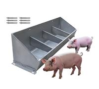 Stainless Steel Hog Feeder Heavy Duty, Large Capacity Pig Feed Trough -4/5/7 Hole for Pigs, Outdoor Livestock Feeder for Swine Farms/Chicken Coop(200cm/7bit)