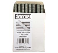Stainless Steel hog rings Forrest® 1000QTY for use with 616G50 / SR8 / R8 Ring clips / CFR8 / P7 hog ring pliers/staplers