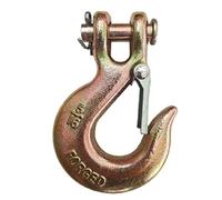 Stainless Steel Hoist Cargo Hook 1.12-3.5T G80 eye sling hook with latch Single loop cargo container lifting rigging forged alloy hoist crane winch chain(G70 8MM 2T 2pcs)