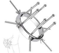 Stainless Steel Hollow Anal Dilator, Adjustable Anal Expander Anal Plug Vaginal Anal Stretcher Round Tips for Easy Insertion Anal Explorer Anal Douche Enema, SM Sex Toys (6 Screws)