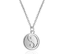 Stainless Steel Hollow Out Yin and Yang Tai Ji Pendant Necklace For Women Jewelry Summer